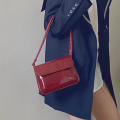 Ladies Retro Patent Leather Small Square Shoulder Messenger Bag