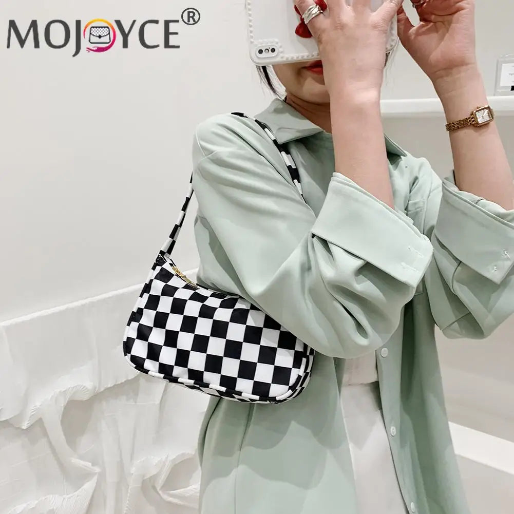 Retro Plaid Bag Leopard Print Women Shoulder Mini Vacation Bags