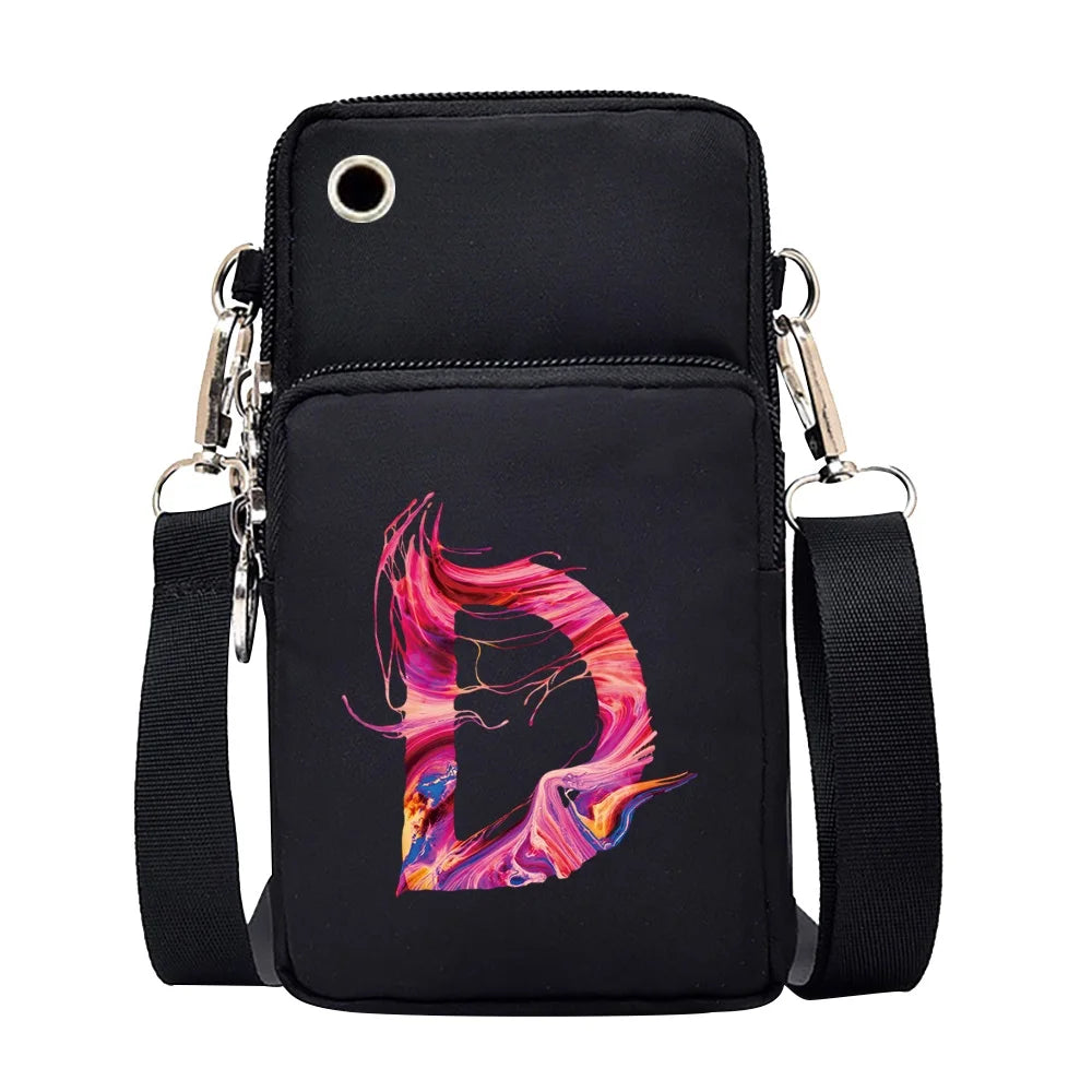 26 Letter Print Shoulder Bag Multi-function Wrist Wallet