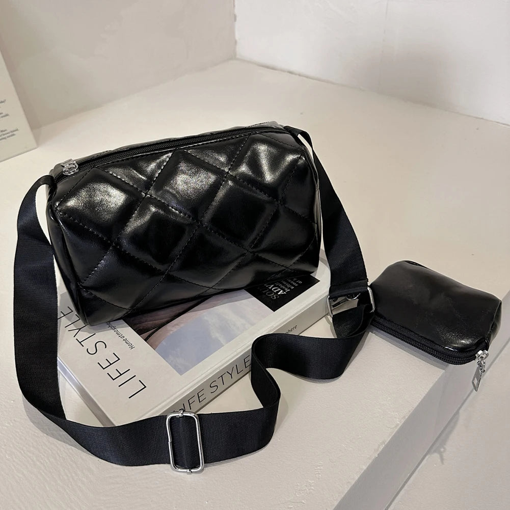 Women's PU Leather Shoulder Bag with Small Purse