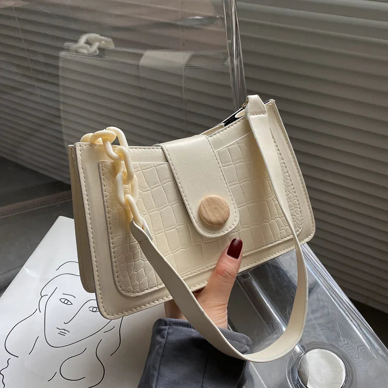 Crocodile Pattern Small Shoulder Bag for Women