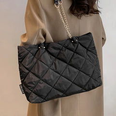 Women's Casual Shoulder Bag Winter Listing Plaid Quilted Handbag