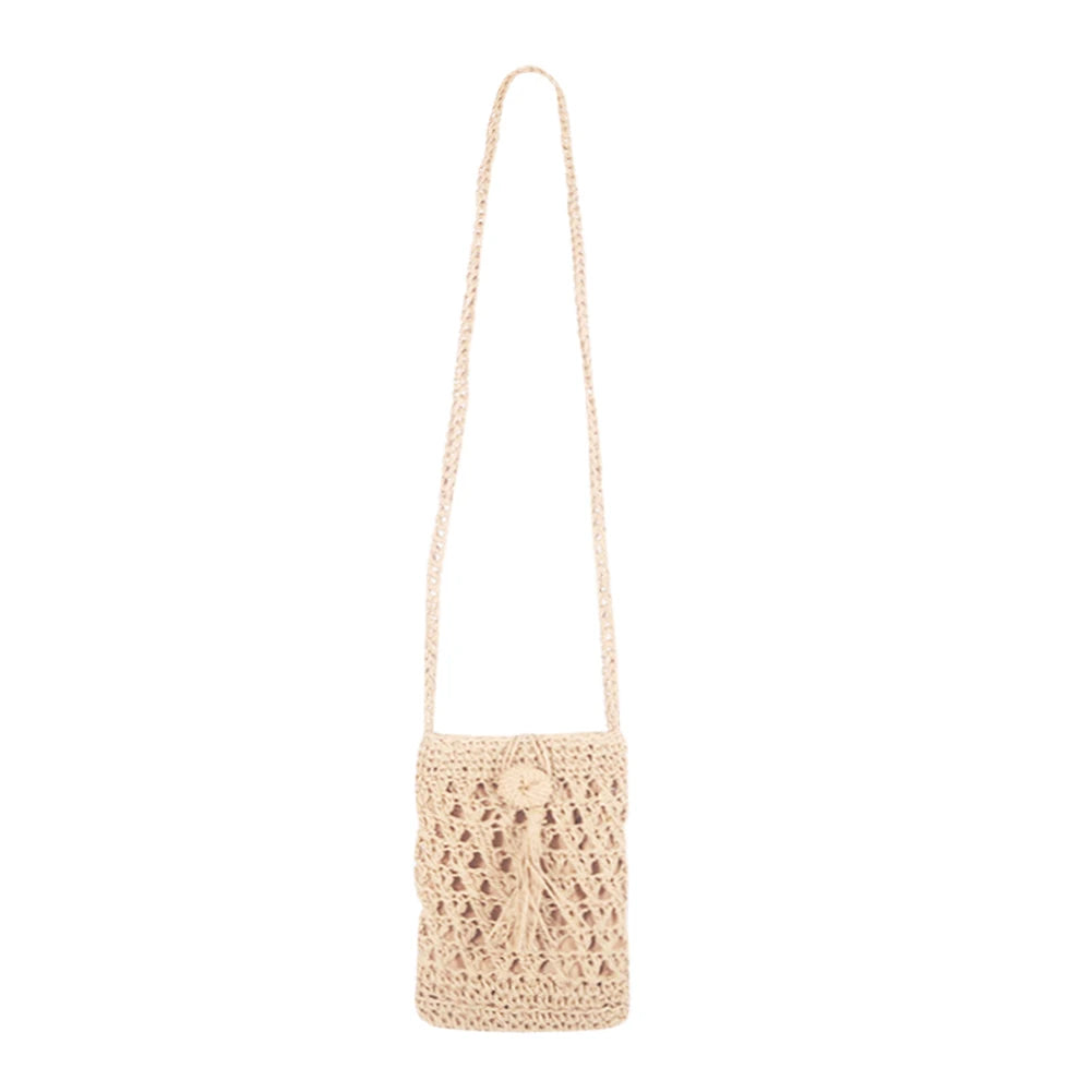 Woven Straw Shoulder Bag Mini Crossbody Vintage Handbag