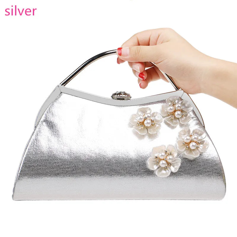 Ladies Wedding Candy Diamonds Chain Shoulder Bag Flower Evening Bags