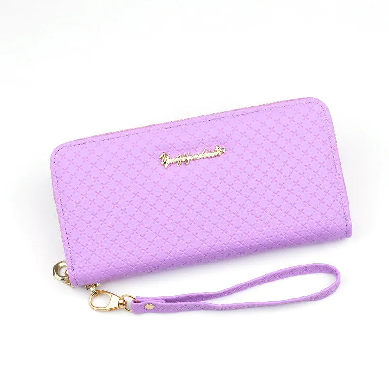 Large Capacity Zipper Purse Hand Wallet PU Leather Female Long Wallet