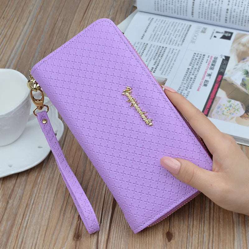 Large Capacity Zipper Purse Hand Wallet PU Leather Female Long Wallet