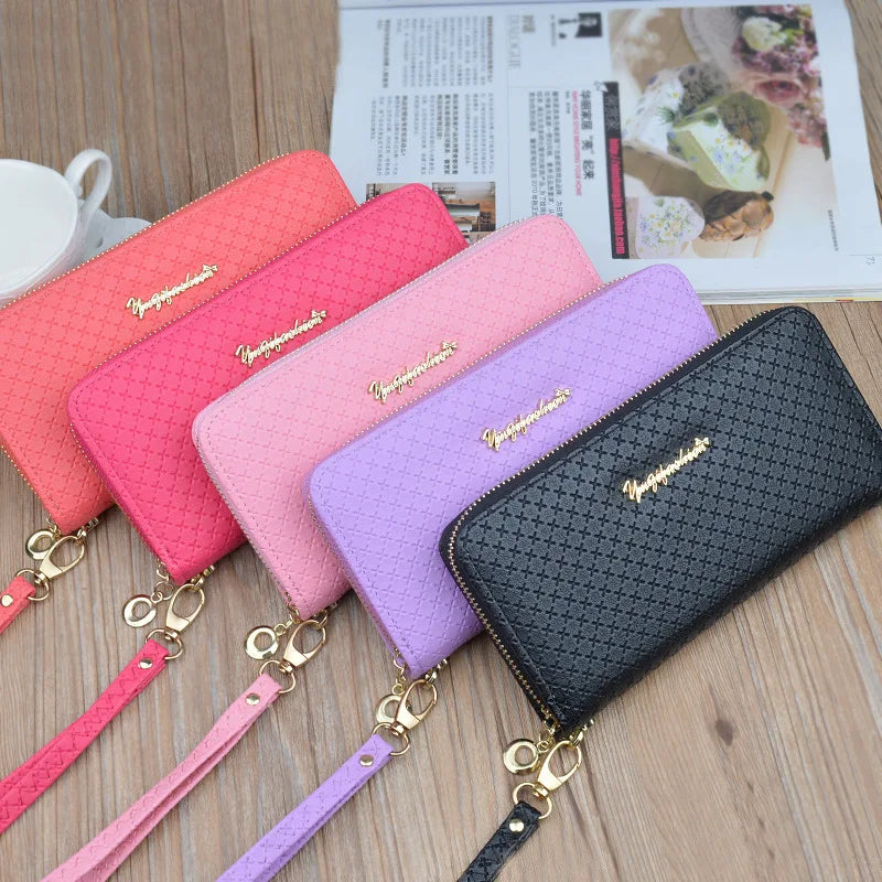 Large Capacity Zipper Purse Hand Wallet PU Leather Female Long Wallet