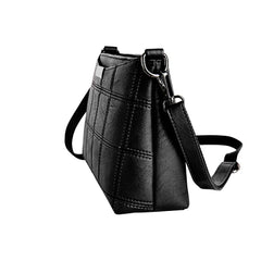 Casual Leather Plaid Messenger Bag Single Shoulder Solid Small Square Bag