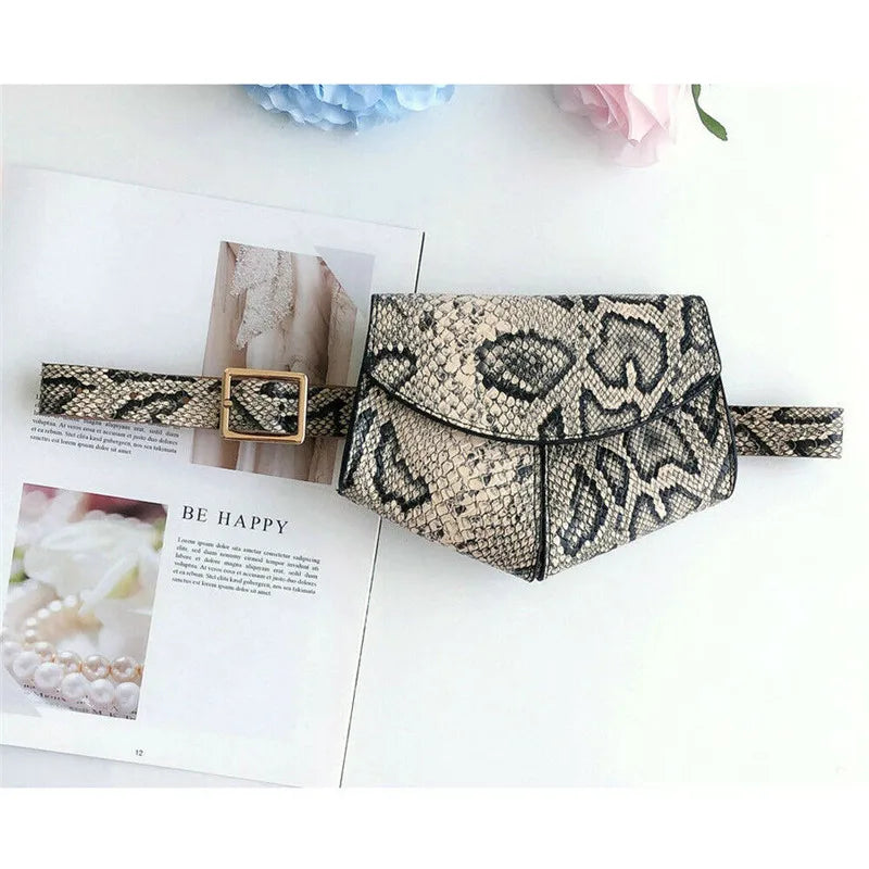 Leopard Waist Fanny Pack PU Leather Belt Bag Women