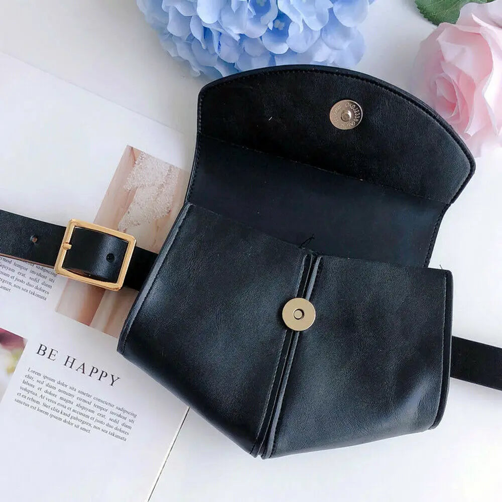 Leopard Waist Fanny Pack PU Leather Belt Bag Women