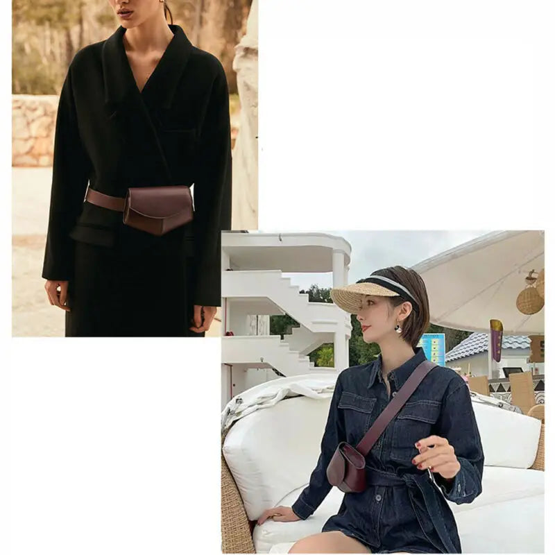Leopard Waist Fanny Pack PU Leather Belt Bag Women