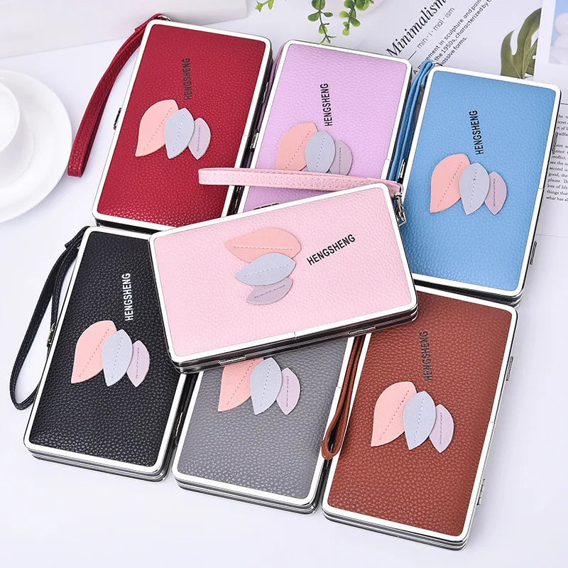 Women's Long Wallet Lychee Pattern Mobile Phone Bag European Multifunctional