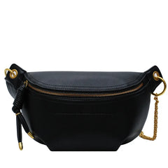 Ladsoul All-match High Shoulder Wild Chest Crossbody Bag Women Waist Packs Leath