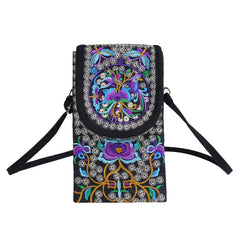 Ethnic Embroidered Crossbody Shoulder Cell Phone Bag
