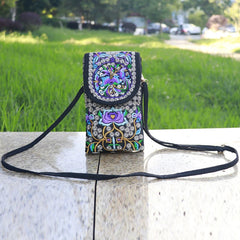 Ethnic Embroidered Crossbody Bag Wallet Purse Handbag