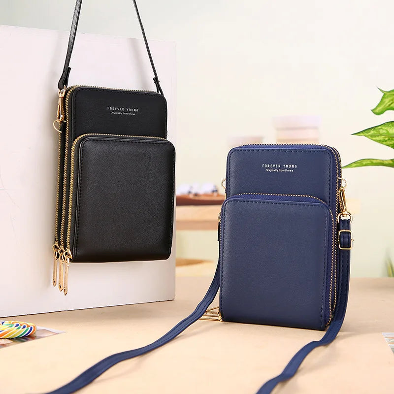 Women Crossbody Cellphone Bag Touch Screen PVC Handbag Wallet