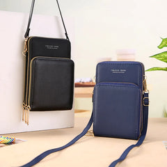 Women Crossbody Cellphone Bag Touch Screen PVC Handbag Wallet