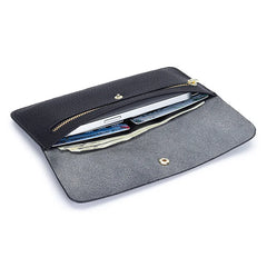 Lady Hasp Purse Small Envelope Wallet Leather Long Handy Bag