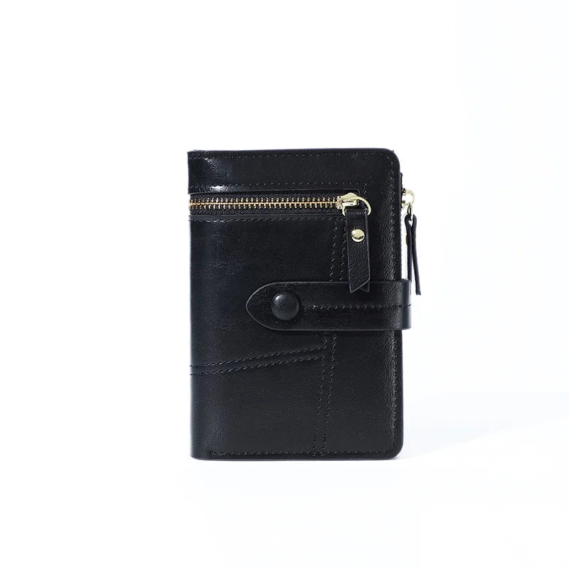 Women's Short Zipper Wallet PU Coin Purse Card Holder