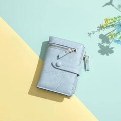 Women's Short Zipper Wallet PU Coin Purse Card Holder