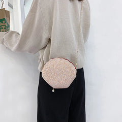 Sequin Lady Shell Chain Shoulder Bag Evening Purse Lipstick Bag
