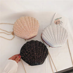 Sequin Lady Shell Chain Shoulder Bag Evening Purse Lipstick Bag