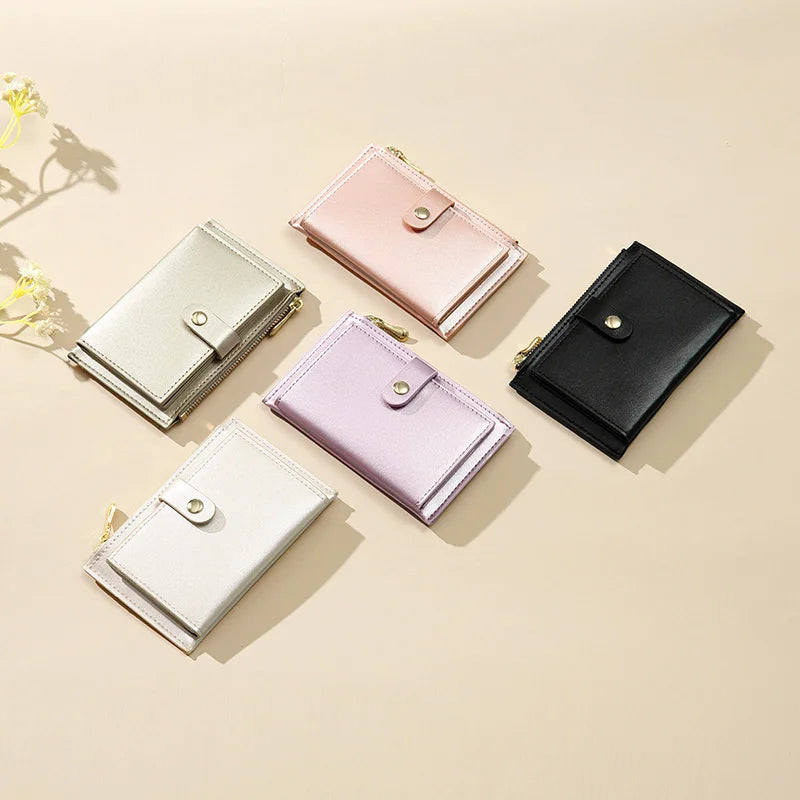 Lady Short Wallet PU Leather Clutch Bags Card Holder