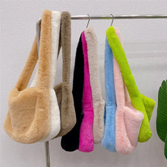 Lady Winter Hot Pink Faux Fur Shoulder Bag