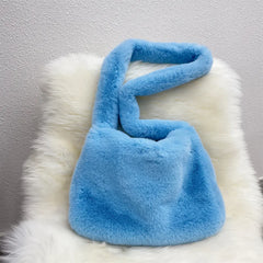 Lady Winter Hot Pink Faux Fur Shoulder Bag