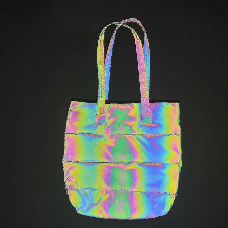 Reflective Holographic Tote Bag for Women