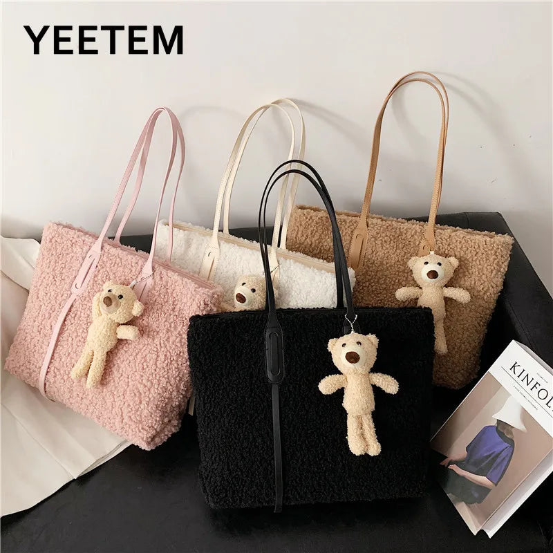 Soft Bear Plush Handbag Large Capacity Shoulder Bag Women's Bag
