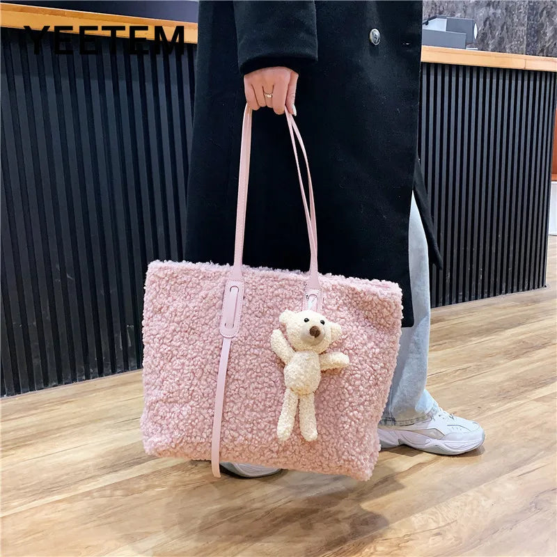 Soft Bear Plush Handbag Large Capacity Shoulder Bag Women's Bag