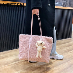 Soft Bear Plush Handbag Large Capacity Shoulder Bag Women's Bag