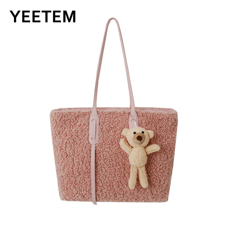 Soft Bear Plush Handbag Large Capacity Shoulder Bag Women's Bag