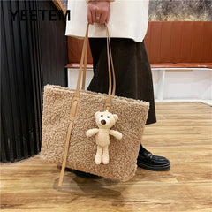 Soft Bear Plush Handbag Large Capacity Shoulder Bag Women's Bag