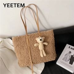 Soft Bear Plush Handbag Large Capacity Shoulder Bag Women's Bag