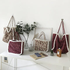 Lamb Wool Women's Soft Bag Retro College Style Shoulder Bag