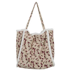 Retro College Style Shoulder Bag for Women Large-capacity Casual Handbag