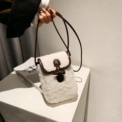 Faux Fur Cross Body Phone Bag for Women