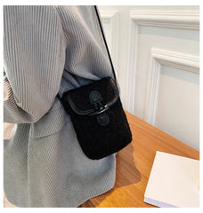 Faux Fur Cross Body Phone Bag for Women