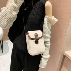 Faux Fur Cross Body Phone Bag for Women