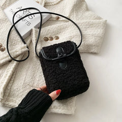 Faux Fur Cross Body Phone Bag for Women