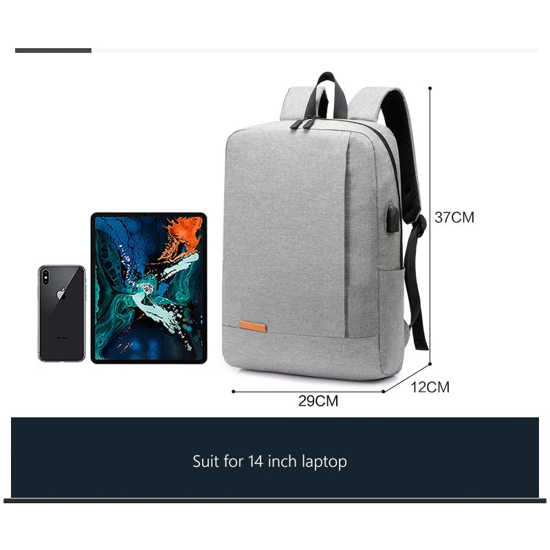 Men's Laptop Backpack Waterproof USB Charging Business Travel Bag