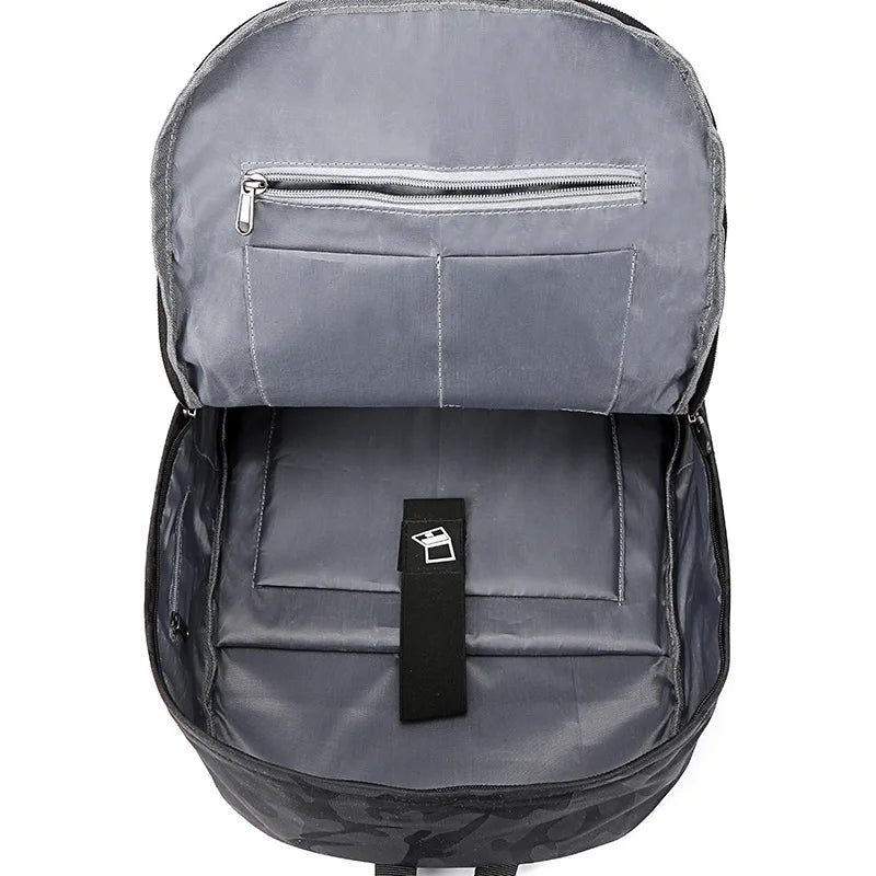 Camouflage Laptop Backpack, Anti Theft, Unisex Travel Shoulder Bag