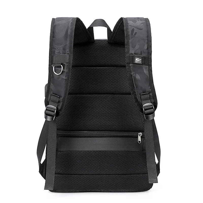 Camouflage Laptop Backpack, Anti Theft, Unisex Travel Shoulder Bag