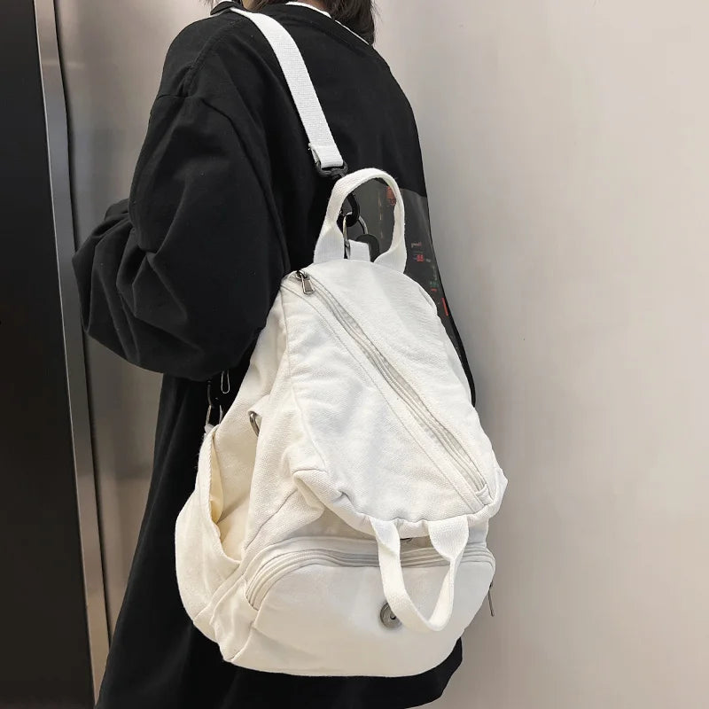 Canvas Vintage Backpack Small Women School Bags Ladies College Student Backpack
