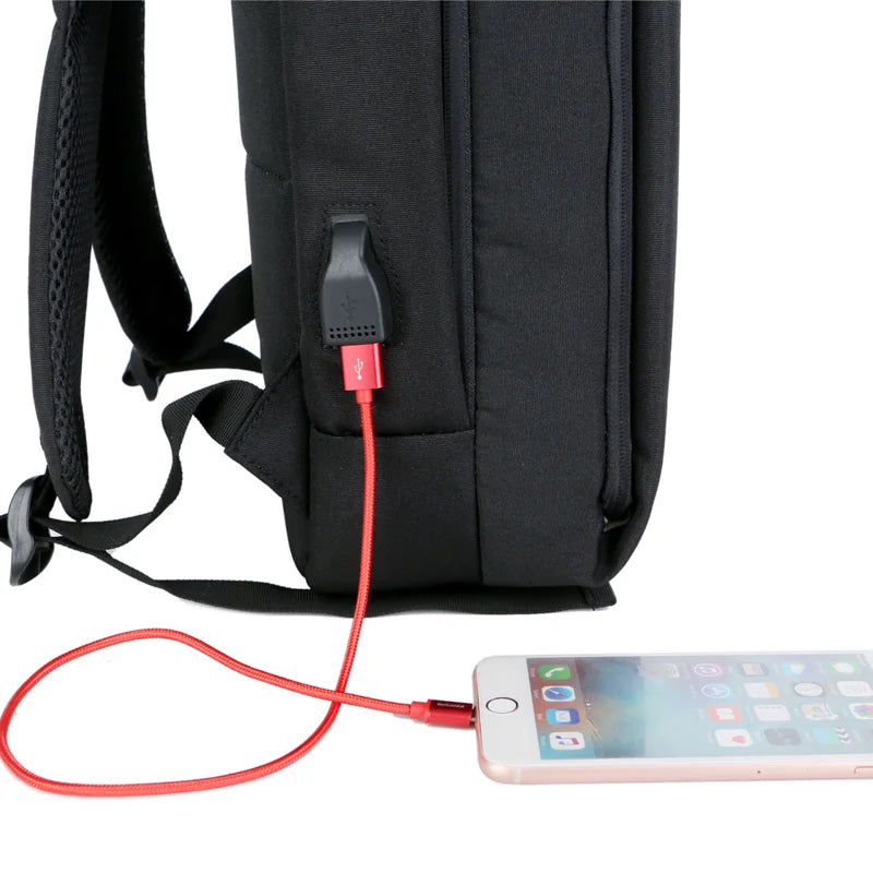 Men's Laptop USB Backpack Business Notebook Waterproof Travel Bagpack
