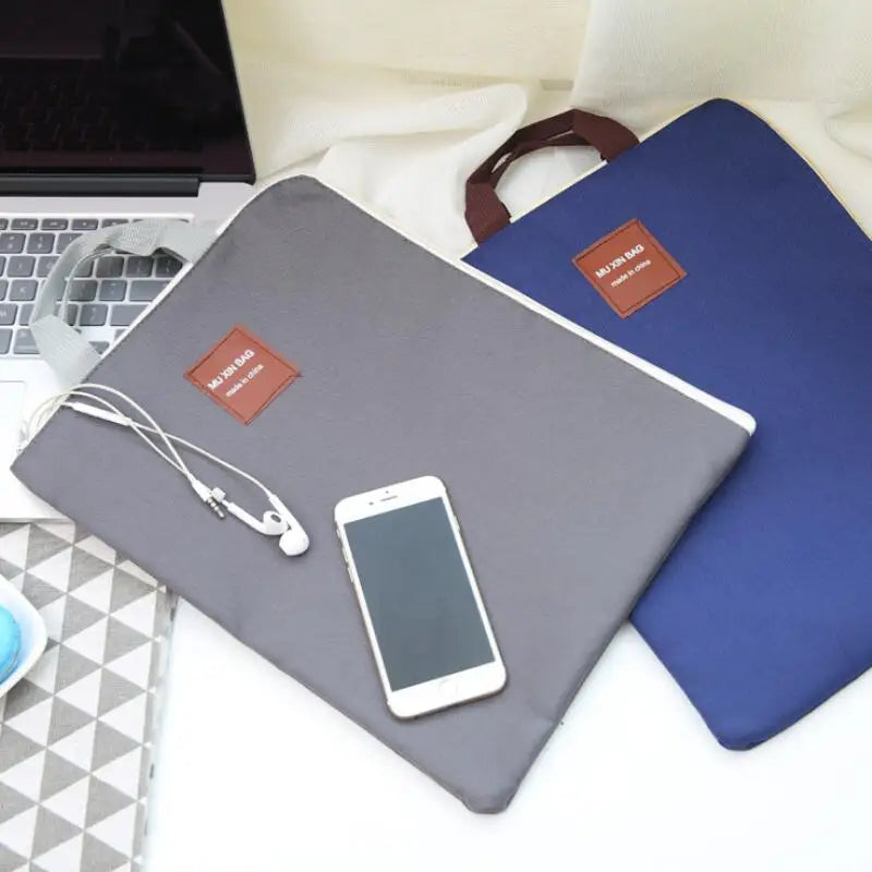 Large Canvas A4 File Folder Document Bag Business Briefcase Paper Storage