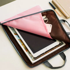 Large Canvas A4 File Folder Document Bag Business Briefcase Paper Storage