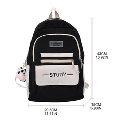 Large Capacity Backpack Multi-Pocket Nylon College Bookbag Student Teenagers Gir